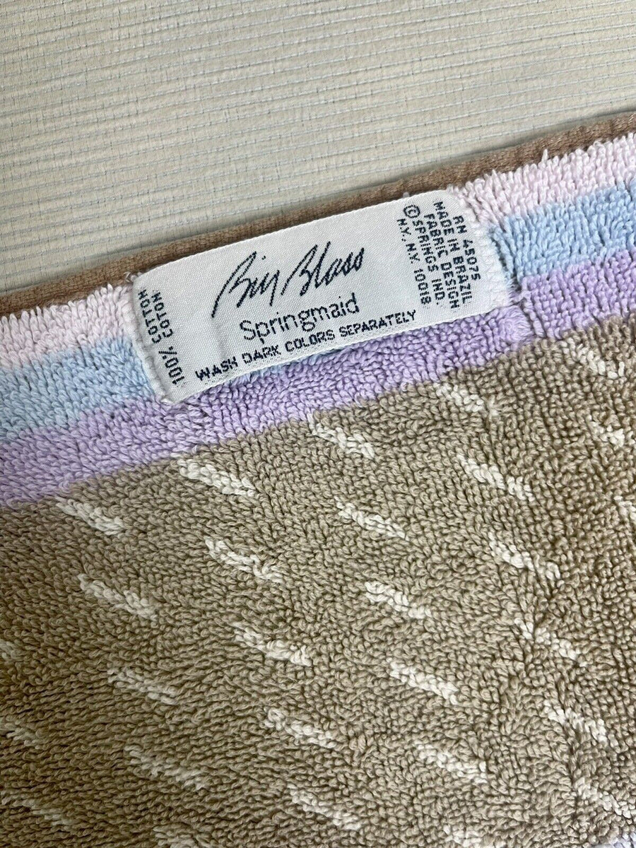 Vintage Bill Blass Springmaid Towels Mod Pastel Striped Geometric