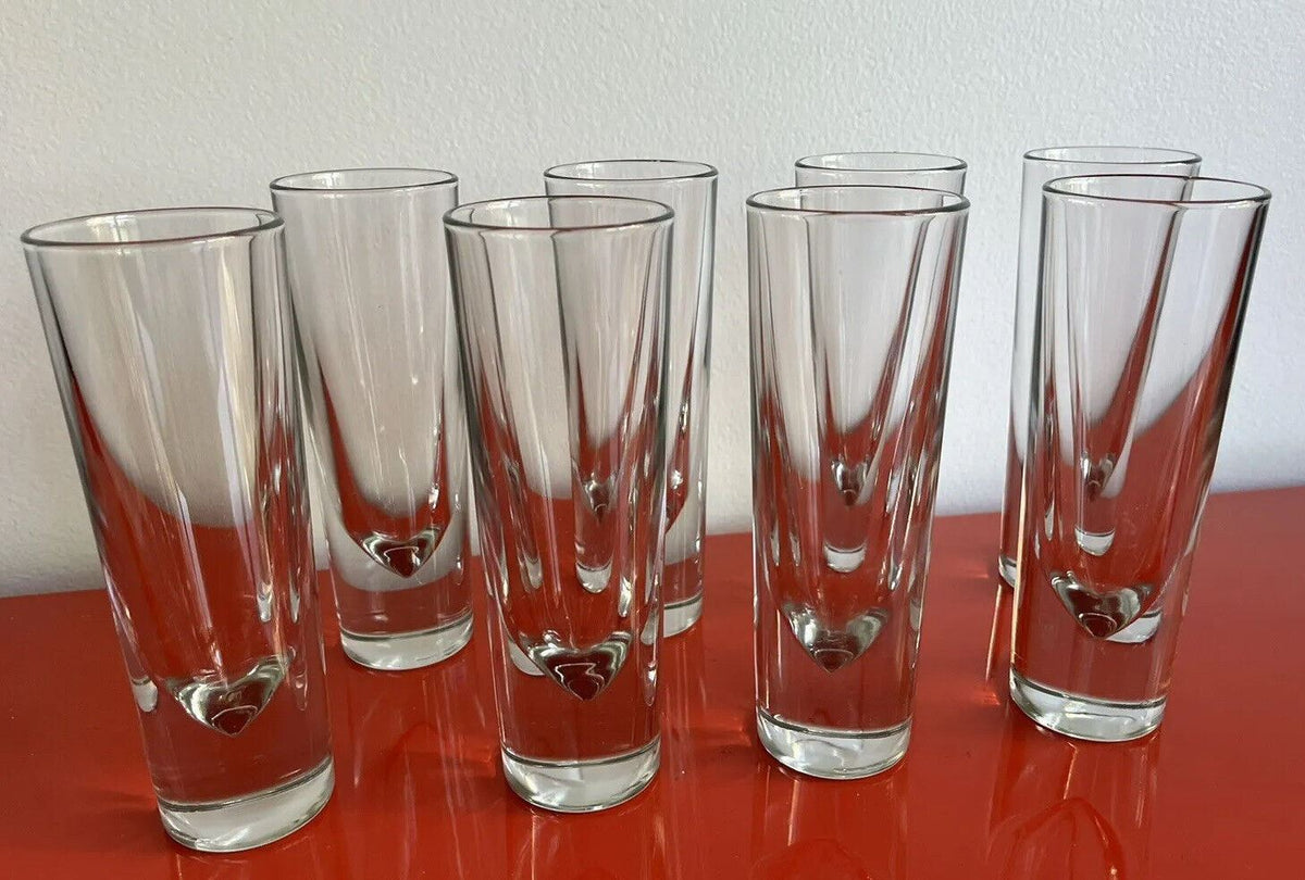 Set of 8 Carlo Moretti Modern Heavy Blown Glass Drinking Glasses