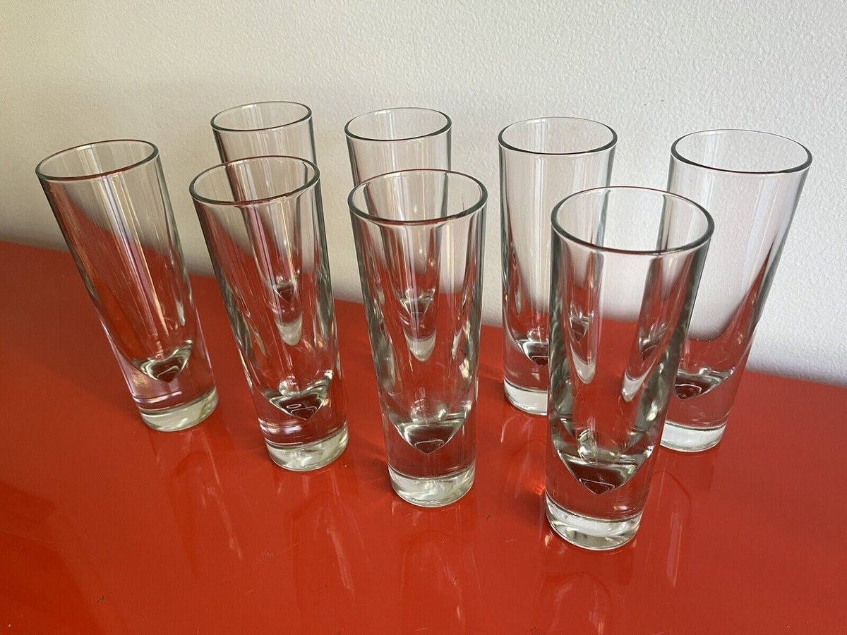 Set of 8 Carlo Moretti Modern Heavy Blown Glass Drinking Glasses