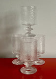 IITTALA Senaattori Icicle Glass 6” Tall Water Wine Goblets Timo Sarpaneva x4