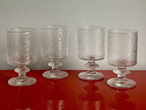 IITTALA Senaattori Icicle Glass 6” Tall Water Wine Goblets Timo Sarpaneva x4