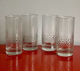 (4) Vintage Durobor Alaska 6” Textured Cocktail Bar Glasses Made In Belgium EUC