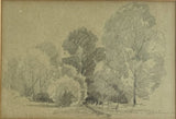 Original Pencil Drawing Sketch Trees by Earl A Warner Circa 1920s 1930s Fine Art