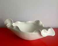 Freeform Matte White Centerpiece Contemporary Bowl Horchow Decorator $450 MSRP