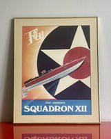 Scarce 1980s Don Aranow SQUADRON XII Powerboat Speedboat Cigarette Boat Poster