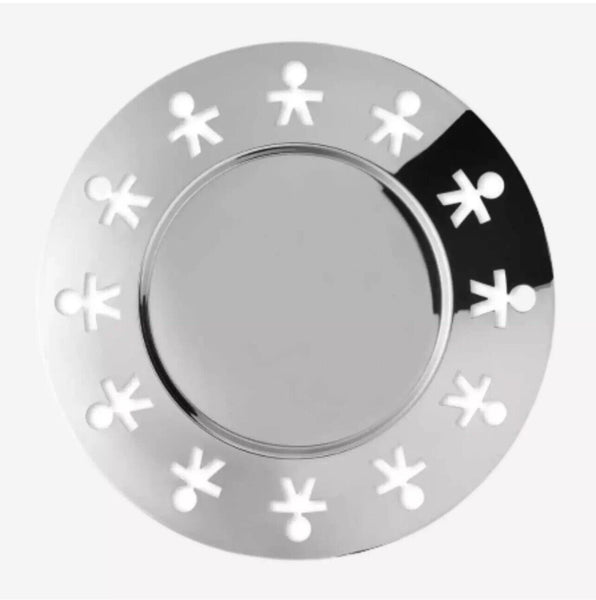 Alessi Girotondo 12” Diameter 18/10 Stainless Steel Tray or Platter $115 MSRP