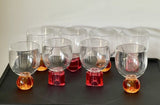8 Postmodern 80s 90s 00s Era Plastic Goblets w/ Geometric Bases for Water Wine