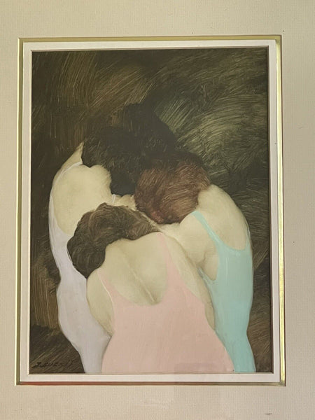 Borys Buzkij Contemporary Fine Art Impressionist Painting Three Dancers Framed