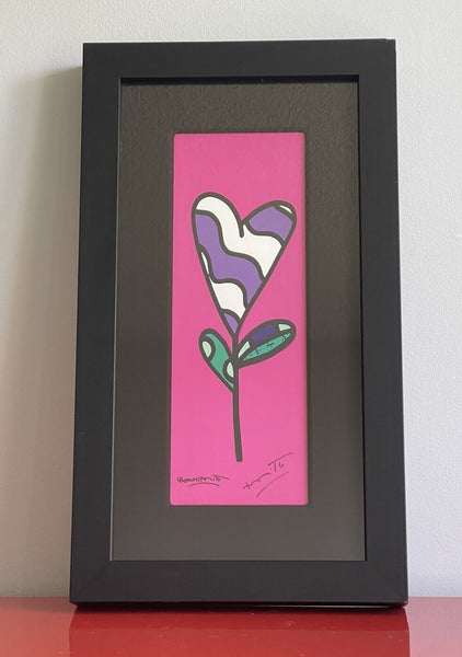 Romero Britto "HEART FELT" Fine Art Litho Signed Framed Purchased In Miami 1990s
