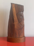 Vintage MCM Midcentury Modernist Wood Art Carved Sculpture Statue 13.5” Tall