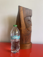 Vintage MCM Midcentury Modernist Wood Art Carved Sculpture Statue 13.5” Tall