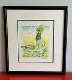 Muppets Art John Henson Kermit the Frog GOLF LITHOGRAPH Signed Numbered 117/250