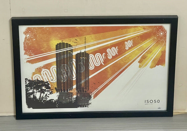 2004 Scott Hansen ISO50 Framed Fine Art Print Iconic CHICAGO Marina Towers Tycho