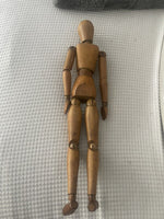 Antique Lay Figure Wood Fully Jointed & Articulated Artist Model Mannequin 17”