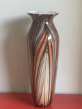 Older Venetian Murano Striped & Swirled Multicolor Vase 17” Italian Art Glass