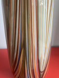 Older Venetian Murano Striped & Swirled Multicolor Vase 17” Italian Art Glass