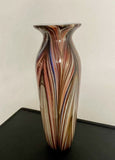 Older Venetian Murano Striped & Swirled Multicolor Vase 17” Italian Art Glass