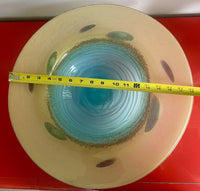 Vintage Venetian Murano Art Glass Centerpiece Bowl 17” Diameter FL Estate Find