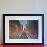 Orig Fine Art Photograph CHICAGO EL STREETSCAPE Photojournalism Framed 36” x 27”