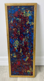 Orig 2008 Signed Abstract Impressionist Heavy Glossy Impasto Resin Art 32” x 12”