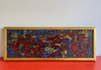 Orig 2008 Signed Abstract Impressionist Heavy Glossy Impasto Resin Art 32” x 12”