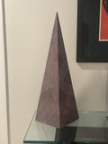 Maitland Smith 23.5” Purple Plum Gray Shagreen Texture Obelisk Hollywood Regency