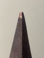 Maitland Smith 23.5” Purple Plum Gray Shagreen Texture Obelisk Hollywood Regency