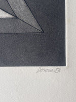 Op Art Geometric Etching Aquatint 1983 Graphic Postmodern AP 1/X Signed Downs?