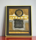 Original Mixed Media Painting 1971 Ramirez Mexico Geometric Abstract w/ Impasto