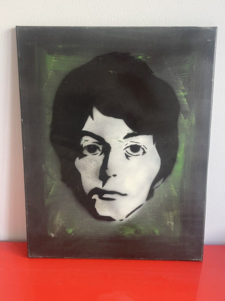 Original NYC Graffiti Stencil Art Canvas Retro 80s 90s Paul McCartney Beatles