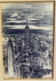 NYC Empire State Building Etching by Alec Stern “Evening Splendor On Manhattan”