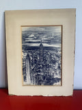 NYC Empire State Building Etching by Alec Stern “Evening Splendor On Manhattan”