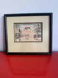 MCM Framed Kyoto Japan Tourist Miniature Art Geisha Kamei Tobei ?