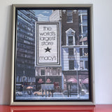 Ken Keeley MACY’S Framed Offset Lithograph Poster Art Print 80s NYC Photorealism