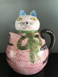 Mod Cat Ceramic Pitcher Handpainted MCM Italy 1960s 1970s Raymor Bitossi Vibes