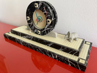 Postmodern 80s 90s Mantle Clock DINOSAUR Memphis Milano Style Signed As Is