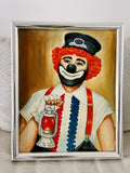 Orig Clown Oil Painting Ken Pederson “Happy Hobo” Alf Maloway Ringling Circus