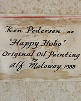 Orig Clown Oil Painting Ken Pederson “Happy Hobo” Alf Maloway Ringling Circus