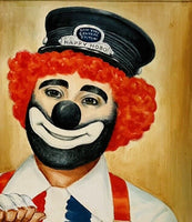 Orig Clown Oil Painting Ken Pederson “Happy Hobo” Alf Maloway Ringling Circus