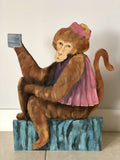 Organ Grinder Monkey “Jocko” Outsider Art 24” OOAK Wood Sculpture 1993 Signed