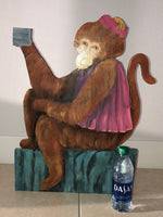 Organ Grinder Monkey “Jocko” Outsider Art 24” OOAK Wood Sculpture 1993 Signed