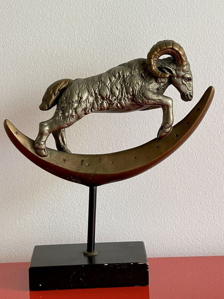 Capricorn Ram 1993 Austin Products Zodiac Series Sculpture Signed S. Romo