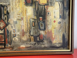 Granville Fisher (1906-1988) Abstract Art Expressionist Painting MCM Modernism