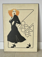 Iconic Bette Midler Poster Insert Original 1973 AMSEL Mounted Ready To Hang