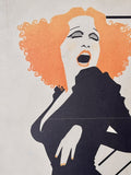 Iconic Bette Midler Poster Insert Original 1973 AMSEL Mounted Ready To Hang