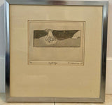 D. Scheiman 1975 Framed Drypoint Etching  "Right Eye” Artist Proof Surrealism