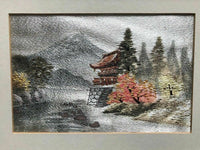 Japanese Embroidery Silk 3 MCM Midcentury Modern 1950s Hollywood Regency Framed