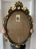 Ornate Harrison & Gil Dauphine Hand Carved Gilt Baroque Oval Mirror 37” x 25”