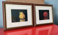 Surrealist Fruit Prints Apple Pear Hyperrealism NEL CARY Vintage 60s Retro Art