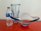 Holmegaard Freeform Glass Bowl and Vase Set Signed Per Lutken Vintage Retro MCM